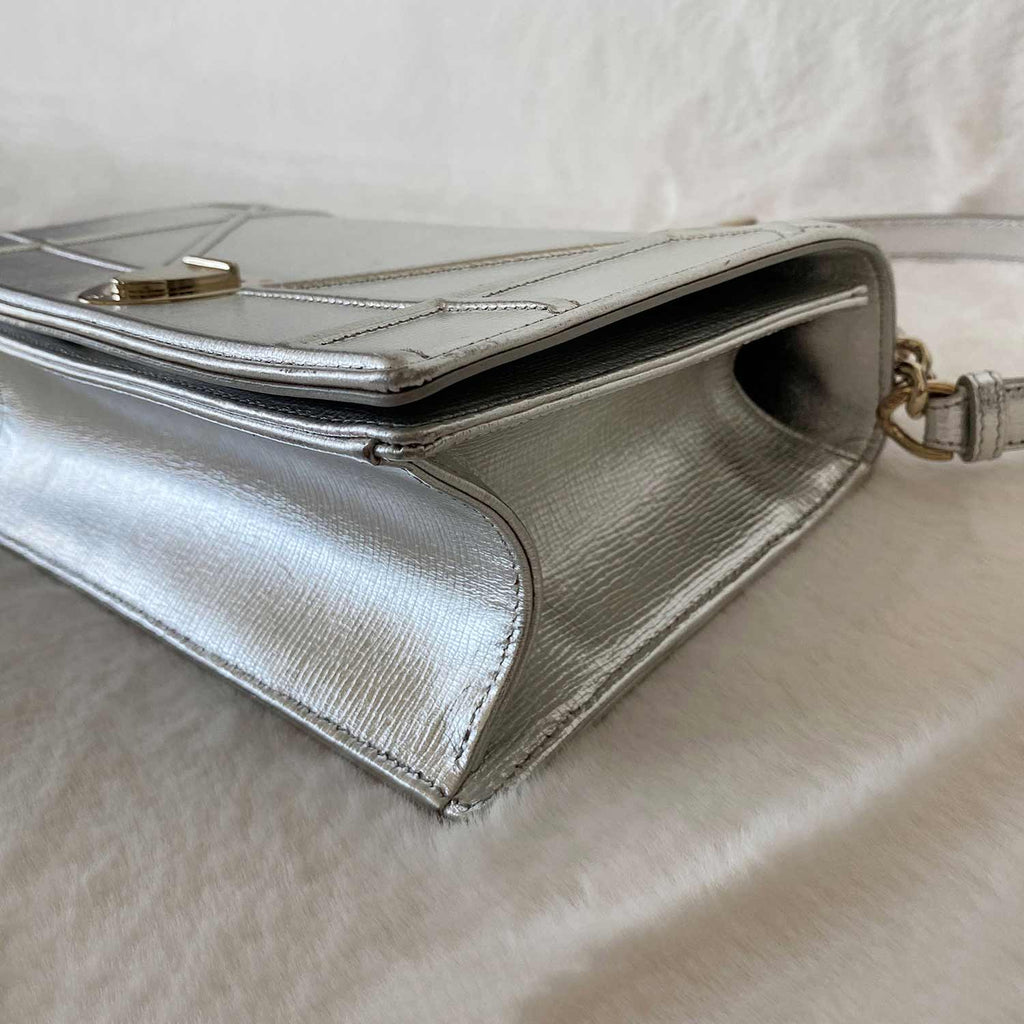 Christian Dior Metallic Diorama Medium Shoulder Bag