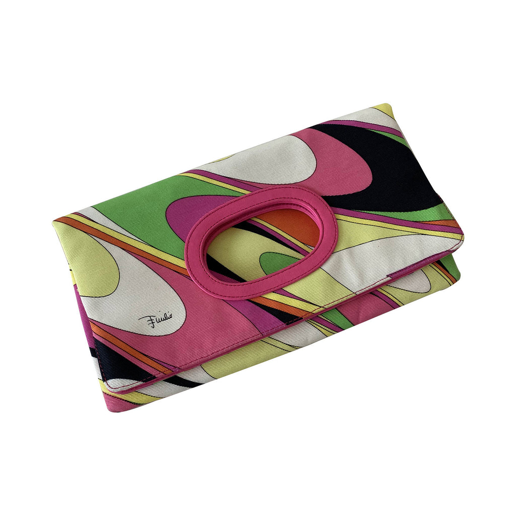 Emilio Pucci Foldover Satin Clutch