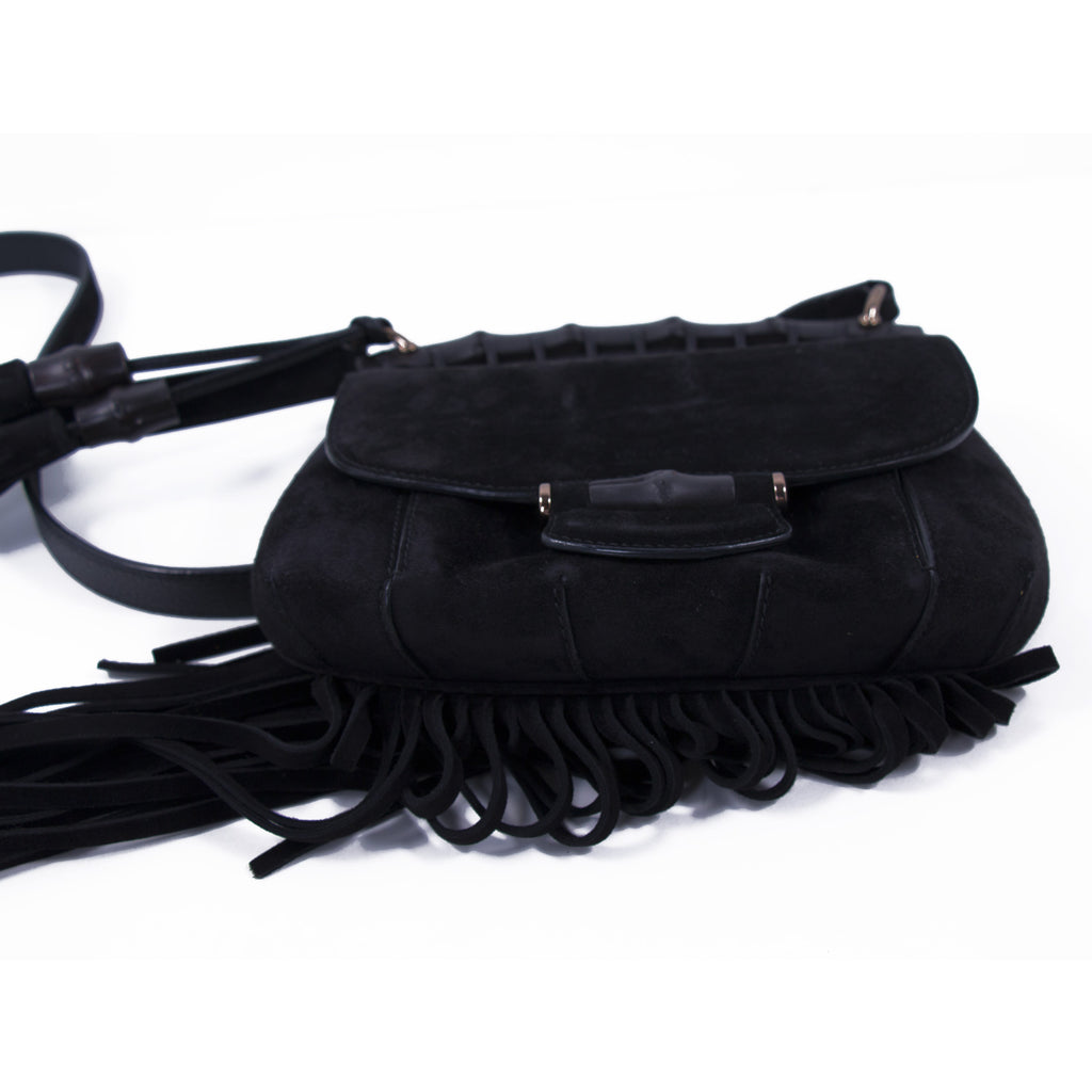 Gucci Nouveau Black Fringe Suede Bag Bags Gucci - Shop authentic new pre-owned designer brands online at Re-Vogue