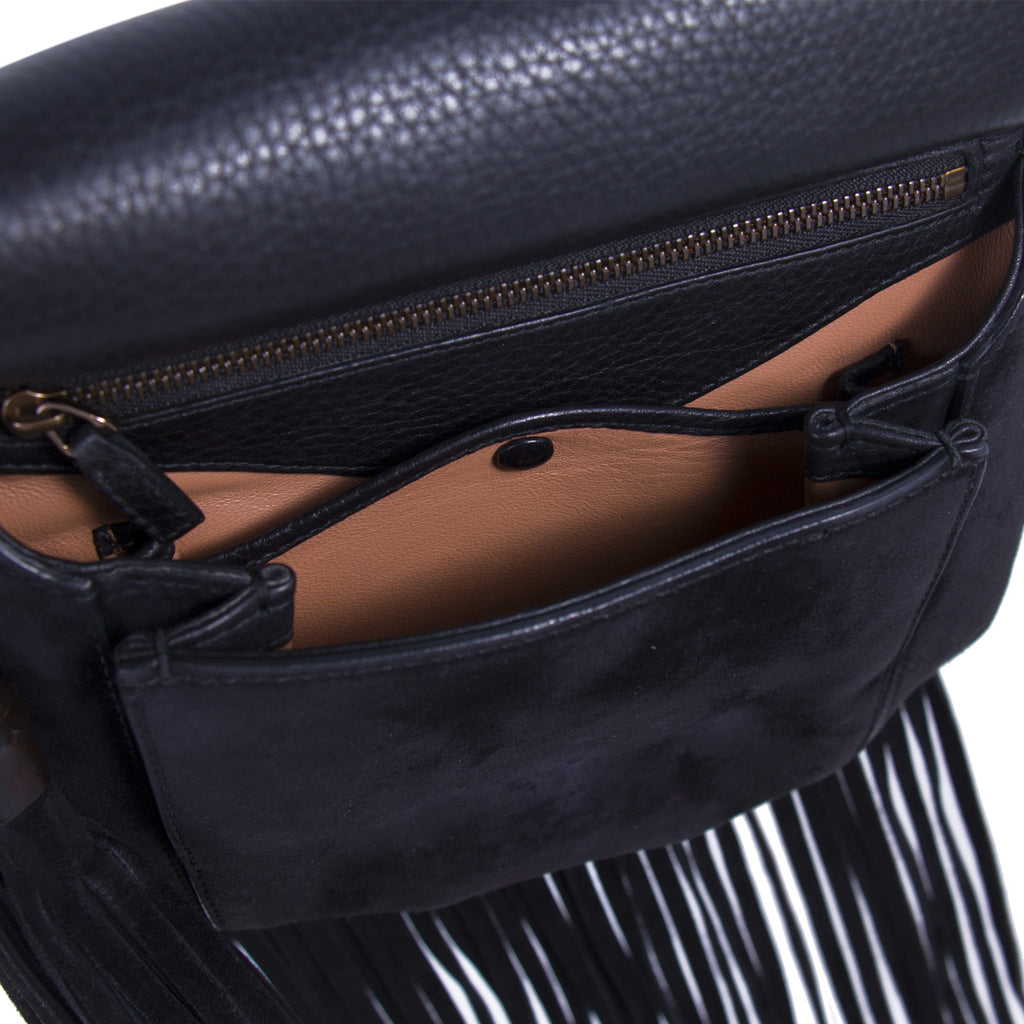 Gucci Nouveau Black Fringe Suede Bag Bags Gucci - Shop authentic new pre-owned designer brands online at Re-Vogue