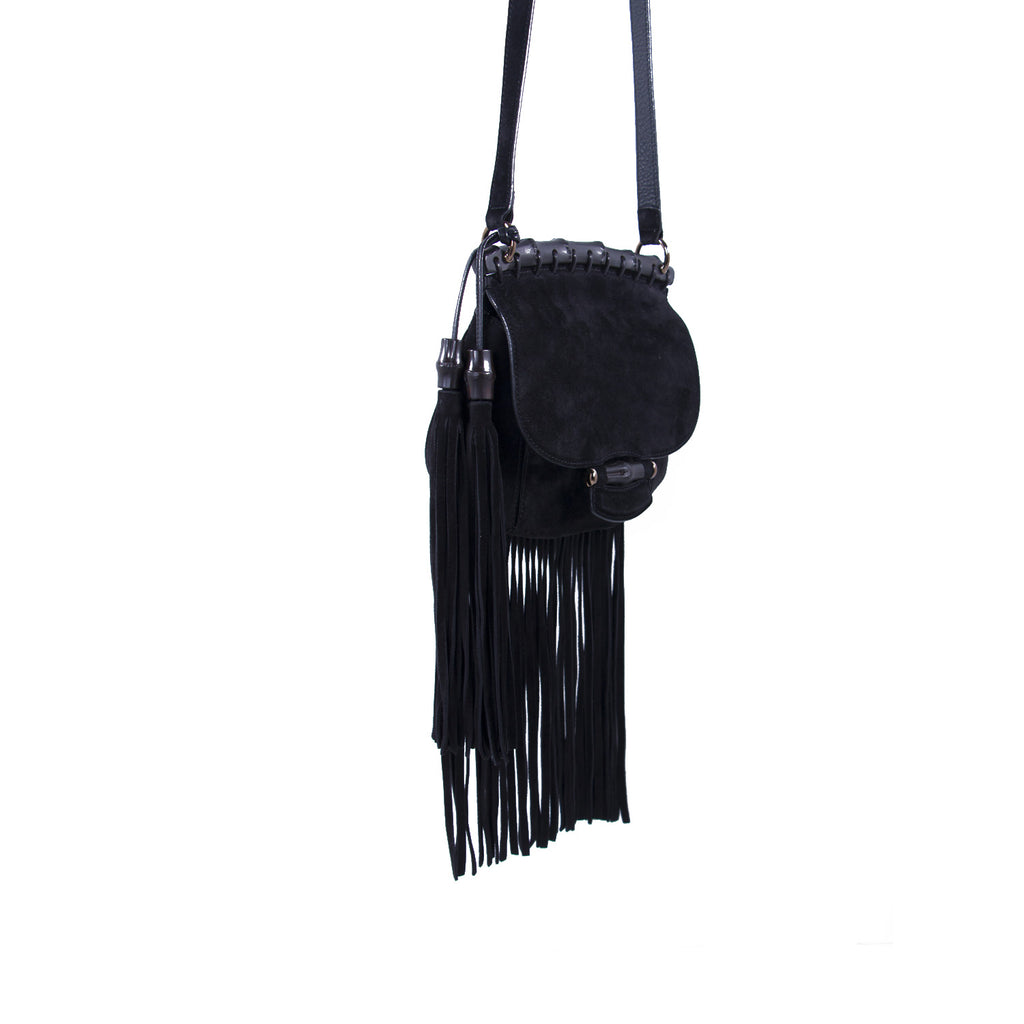 Gucci Nouveau Black Fringe Suede Bag Bags Gucci - Shop authentic new pre-owned designer brands online at Re-Vogue