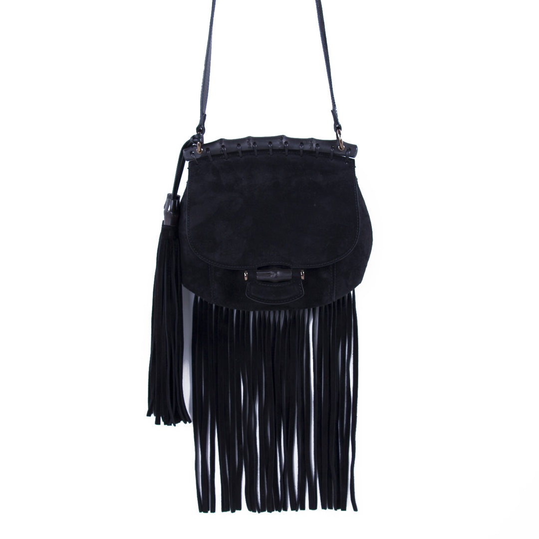 Gucci Nouveau Black Fringe Suede Bag Bags Gucci - Shop authentic new pre-owned designer brands online at Re-Vogue