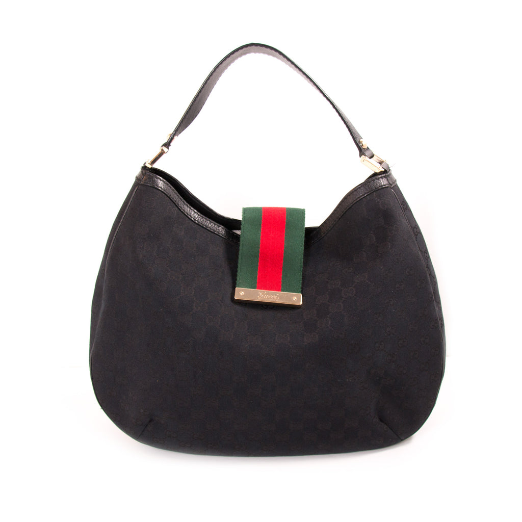 Gucci GG Black Canvas Hobo Bag Bags Gucci - Shop authentic new pre-owned designer brands online at Re-Vogue