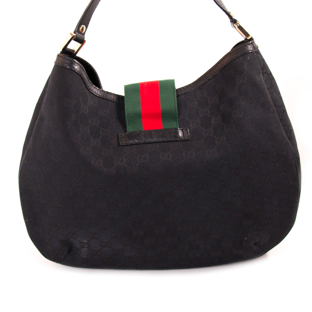 Gucci GG Black Canvas Hobo Bag Bags Gucci - Shop authentic new pre-owned designer brands online at Re-Vogue