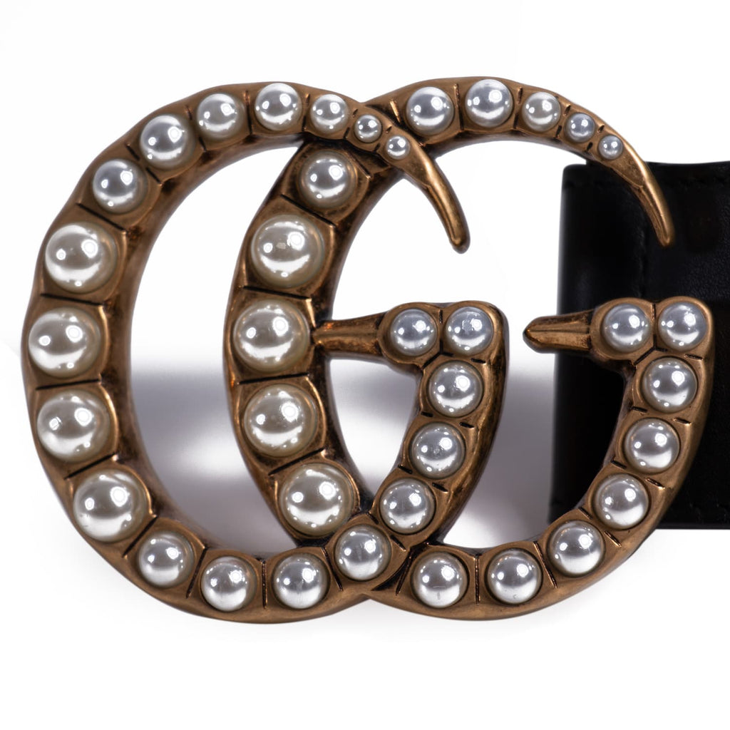 Gucci GG Marmont Pearl Leather Belt Accessories Gucci - Shop authentic new pre-owned designer brands online at Re-Vogue