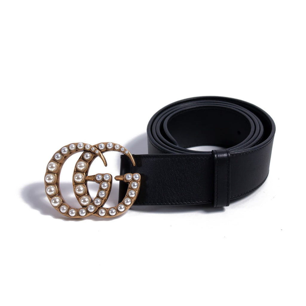 Gucci GG Marmont Pearl Leather Belt Accessories Gucci - Shop authentic new pre-owned designer brands online at Re-Vogue