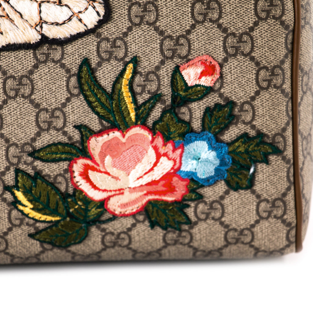 Gucci GG Supreme Embroidered Boston Bag Bags Gucci - Shop authentic new pre-owned designer brands online at Re-Vogue