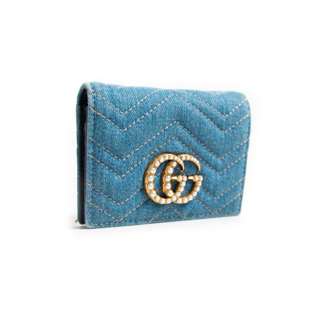 Gucci GG Marmont Denim Wallet Accessories Gucci - Shop authentic new pre-owned designer brands online at Re-Vogue