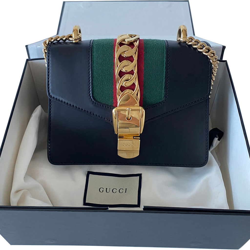 Gucci Sylvie Leather Mini Chain Bag