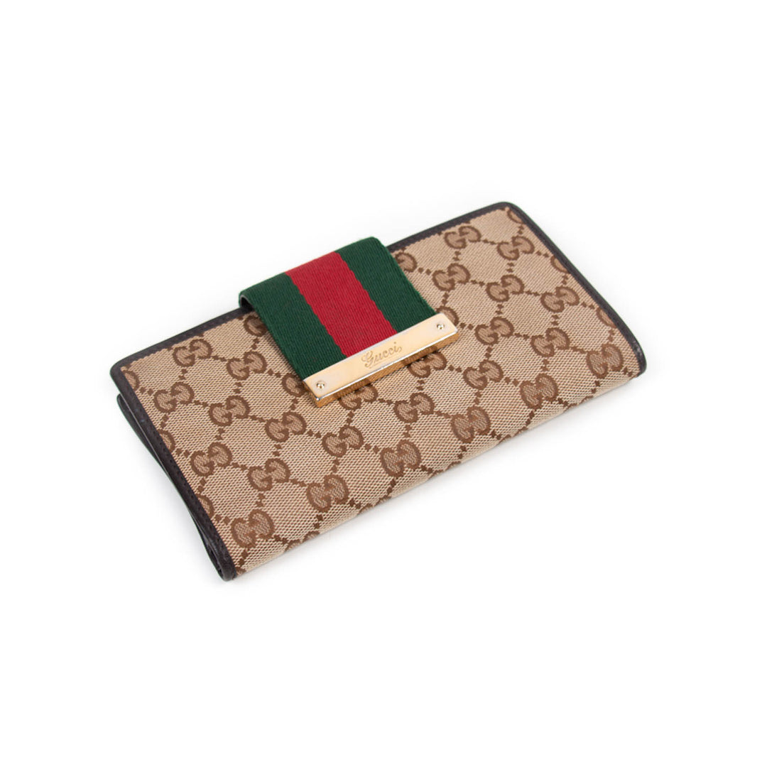 Gucci Web GG Continental Wallet Accessories Gucci - Shop authentic new pre-owned designer brands online at Re-Vogue
