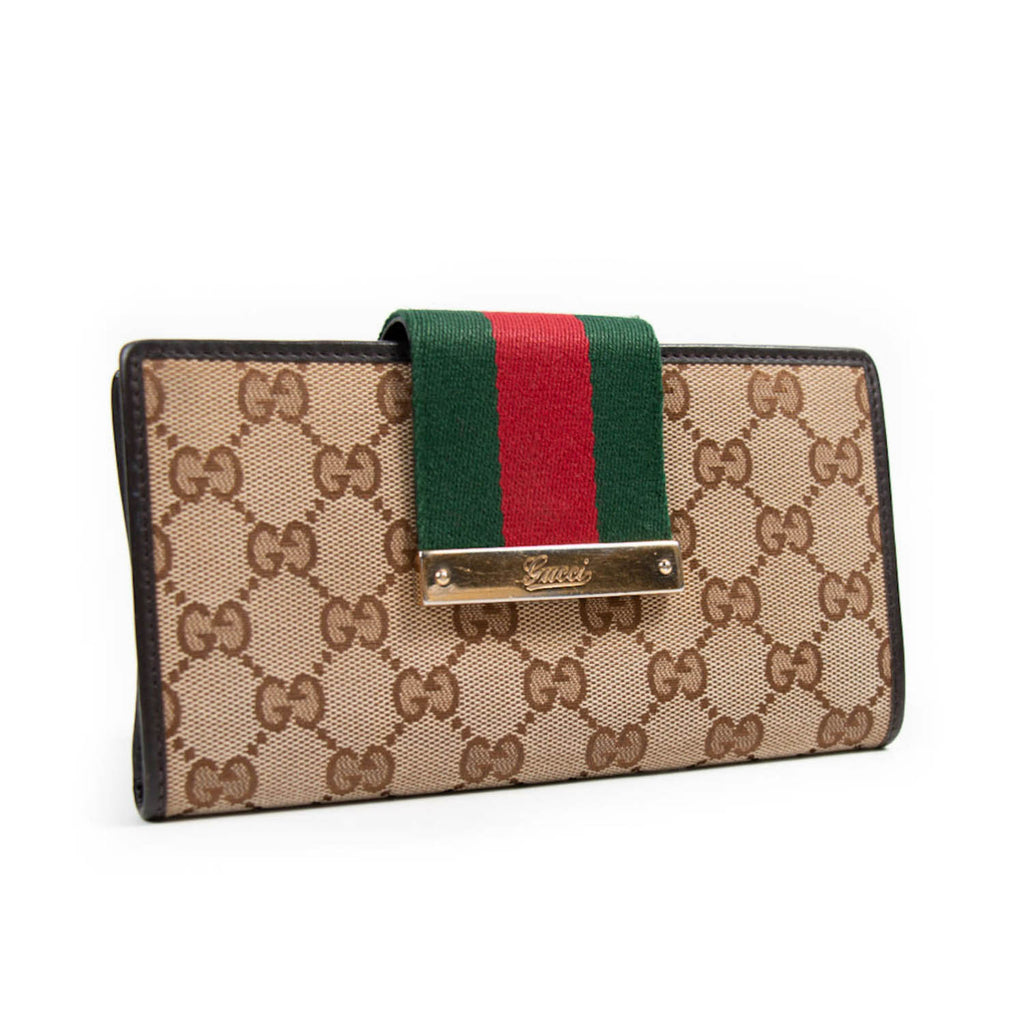 Gucci Web GG Continental Wallet Accessories Gucci - Shop authentic new pre-owned designer brands online at Re-Vogue