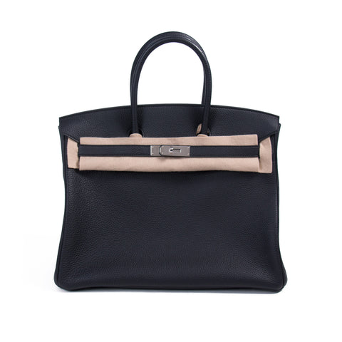 Hermès Birkin 35 Clemence Leather and Houndstooth Canvas
