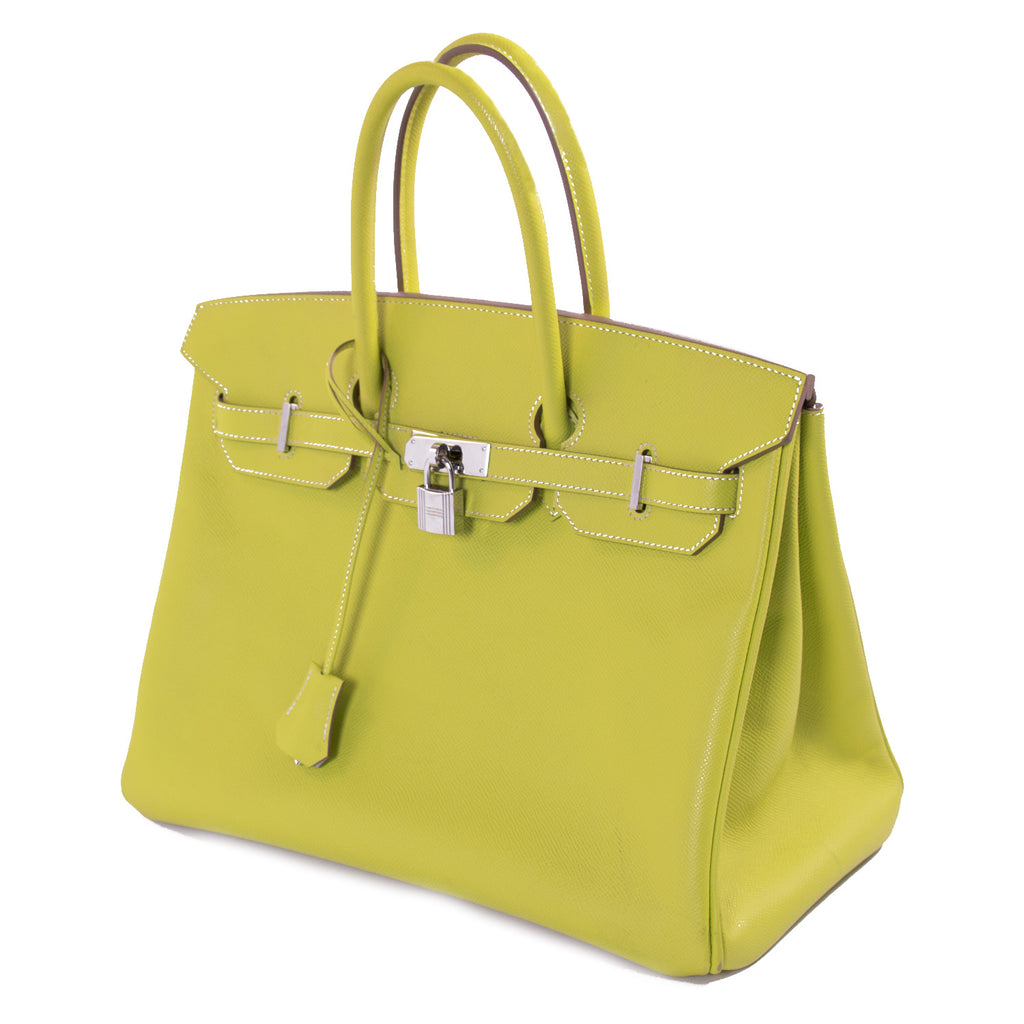 Hermès Candy Birkin 35 Epsom Lime Gris Perle Bags Hermès - Shop authentic new pre-owned designer brands online at Re-Vogue