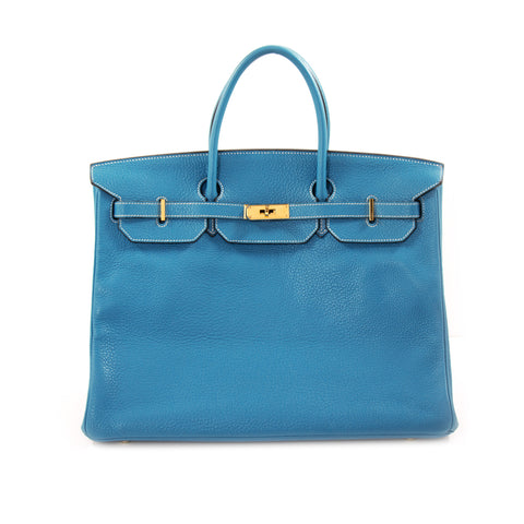 Hermès Birkin 35 Clemence Leather and Houndstooth Canvas