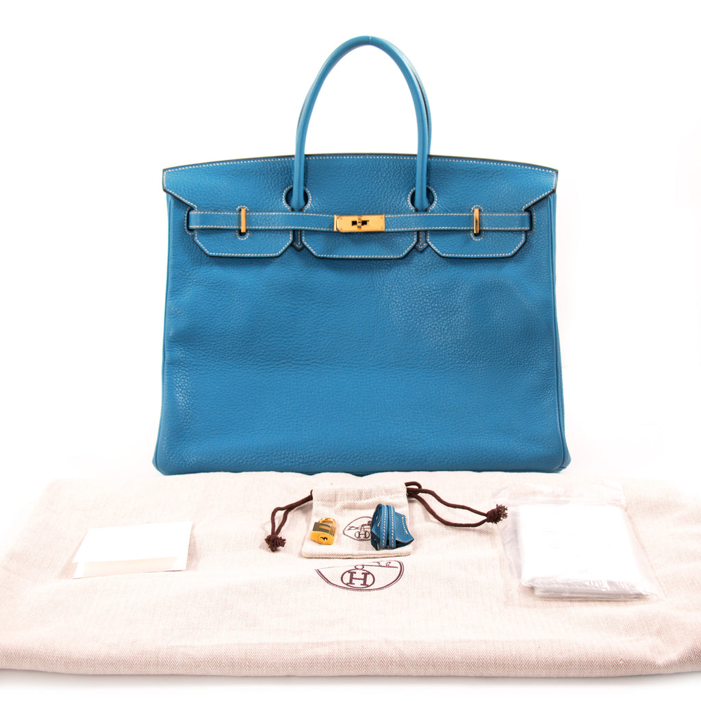 Hermès Birkin 40 Bleu Jean Clemence Bags Hermès - Shop authentic new pre-owned designer brands online at Re-Vogue