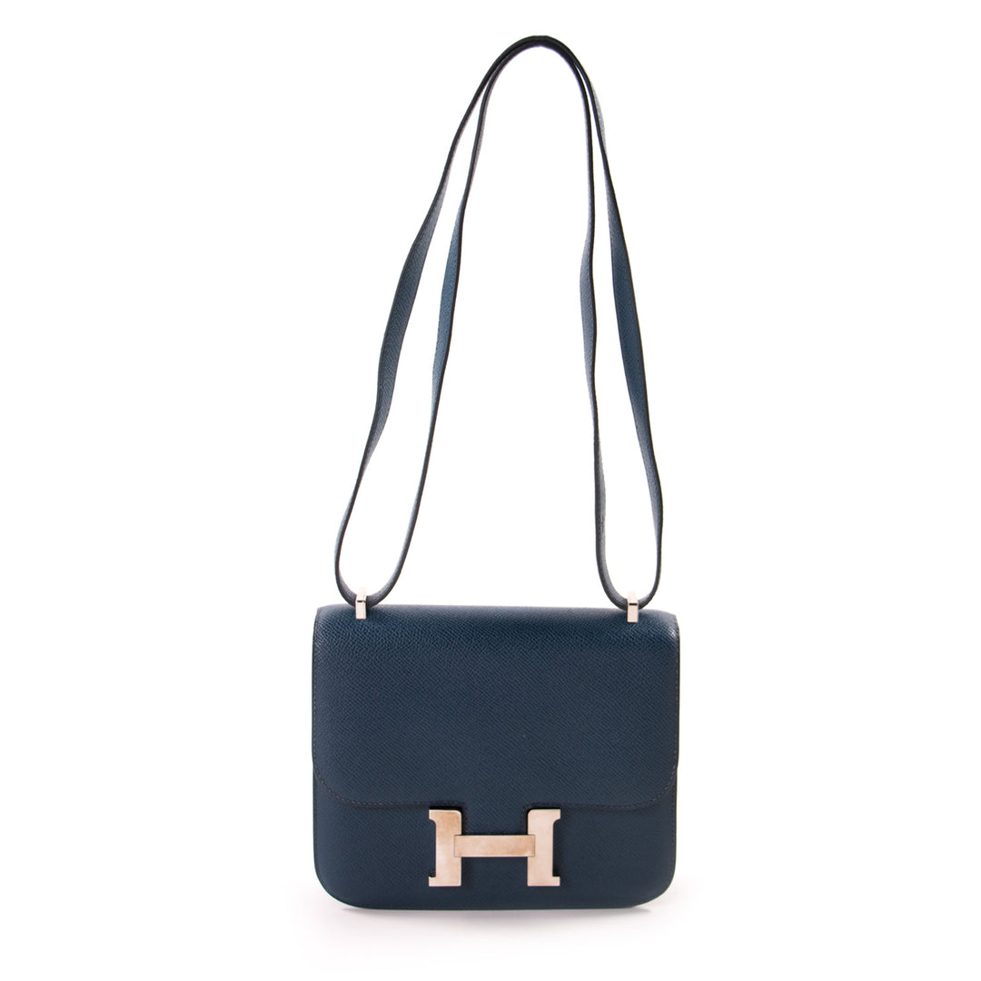 Hermès Mini Constance 18 Navy Blue Epsom Bags Hermès - Shop authentic new pre-owned designer brands online at Re-Vogue