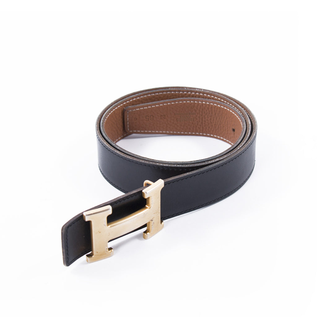 Hermès Tan and Black Reversible H Belt Accessories Hermès - Shop authentic new pre-owned designer brands online at Re-Vogue