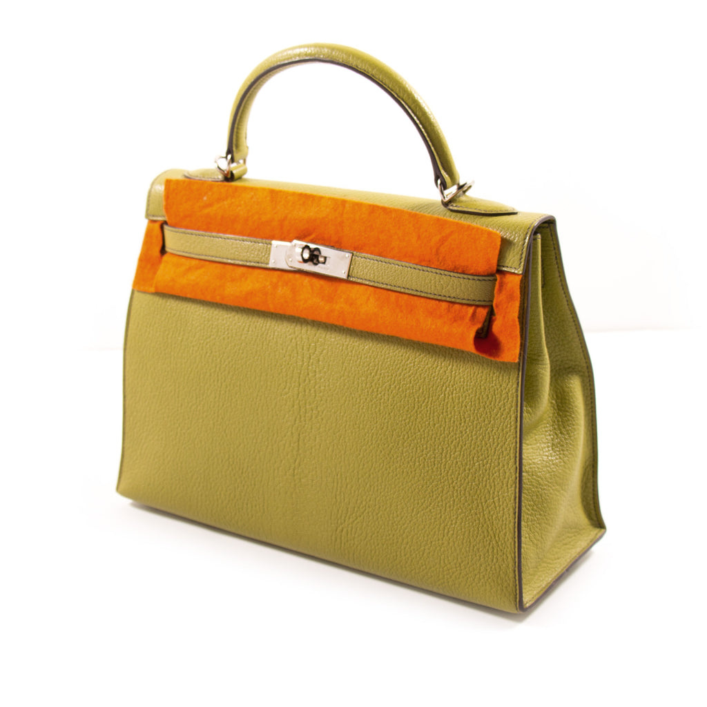 Hermès Kelly 32 Sellier Vert Anis Chevre Mysore Bags Hermès - Shop authentic new pre-owned designer brands online at Re-Vogue