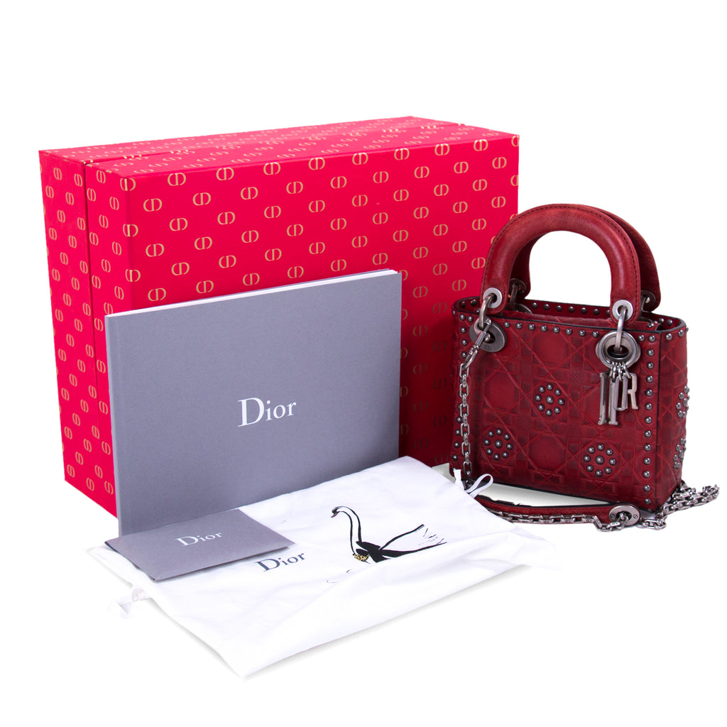 Christian Dior Studded Mini Lady Dior Bags Dior - Shop authentic new pre-owned designer brands online at Re-Vogue