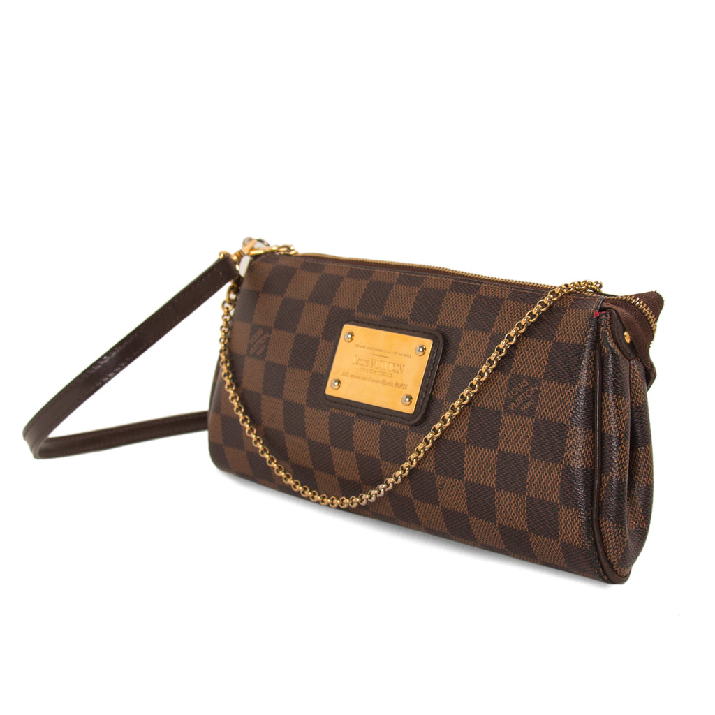 Louis Vuitton Damier Ebene Eva Clutch Bags Louis Vuitton - Shop authentic new pre-owned designer brands online at Re-Vogue