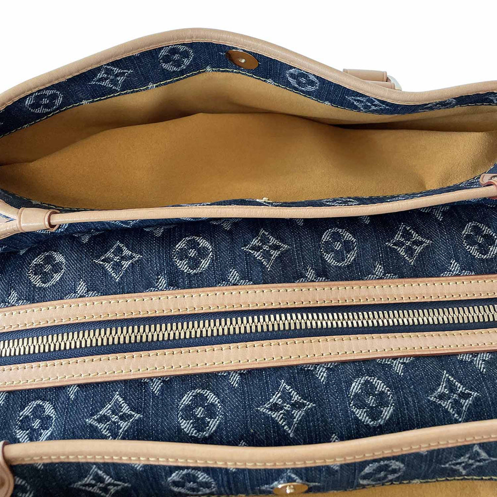 Louis Vuitton Denim Porte Epaule Raye Cabas Bag