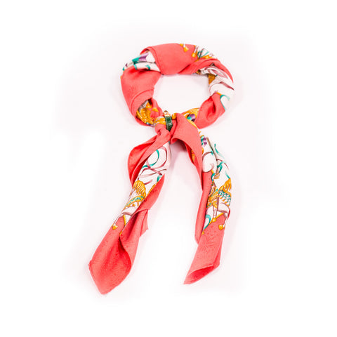 Hermes Les Cheavaux Des Moghols Printed Silk Scarf