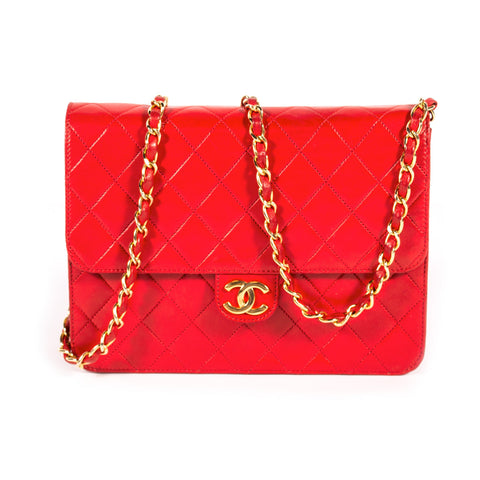 Chanel Vintage Quilted Patent Leather Flap Bag