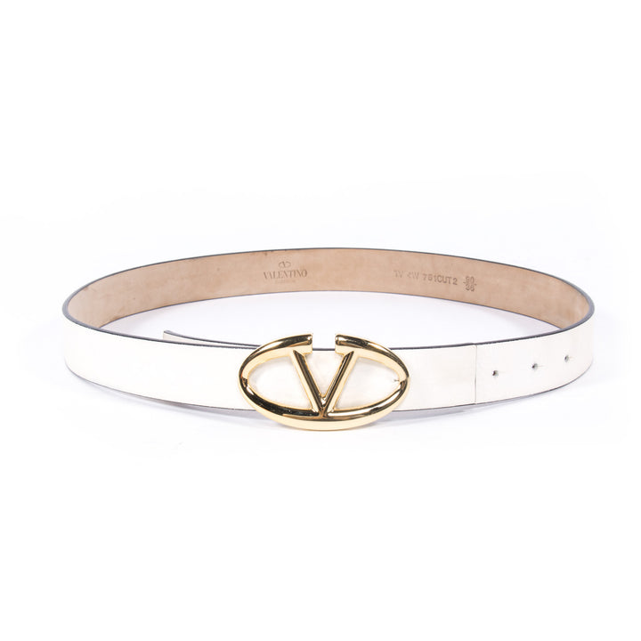 Valentino Leather Logo Belt - revogue