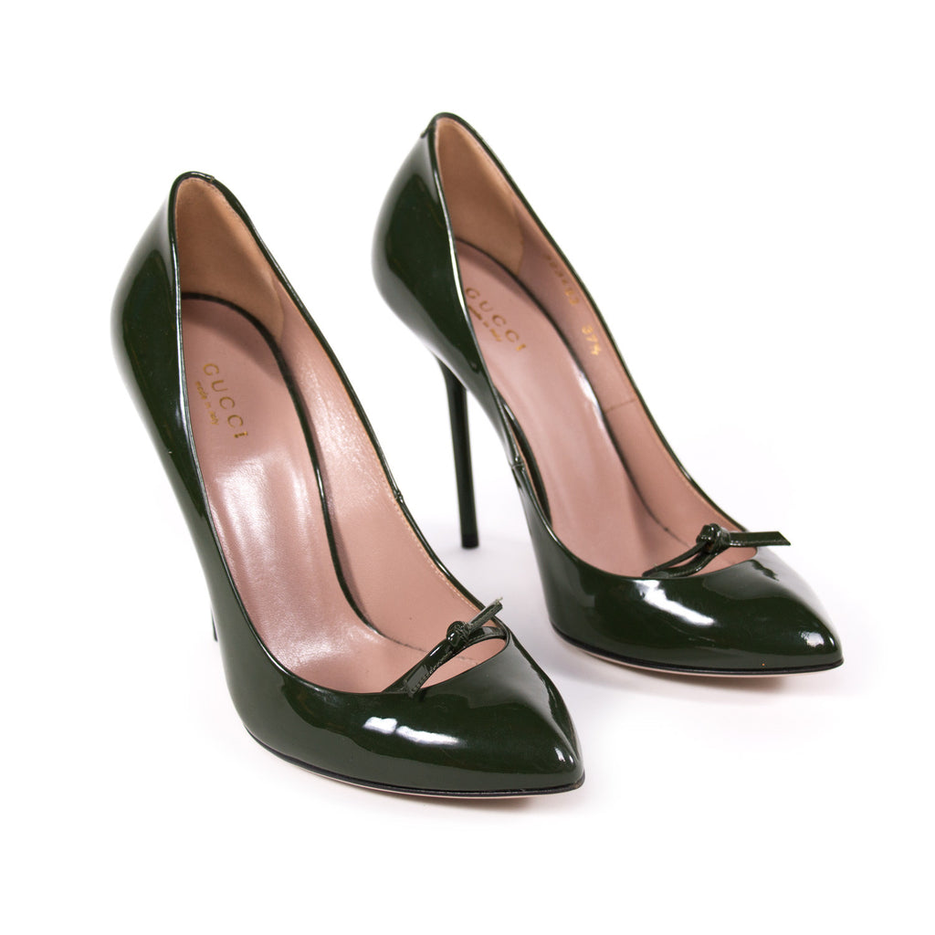 Gucci Pointed Toe Leather Pumps Shoes Gucci - Shop authentic new pre-owned designer brands online at Re-Vogue