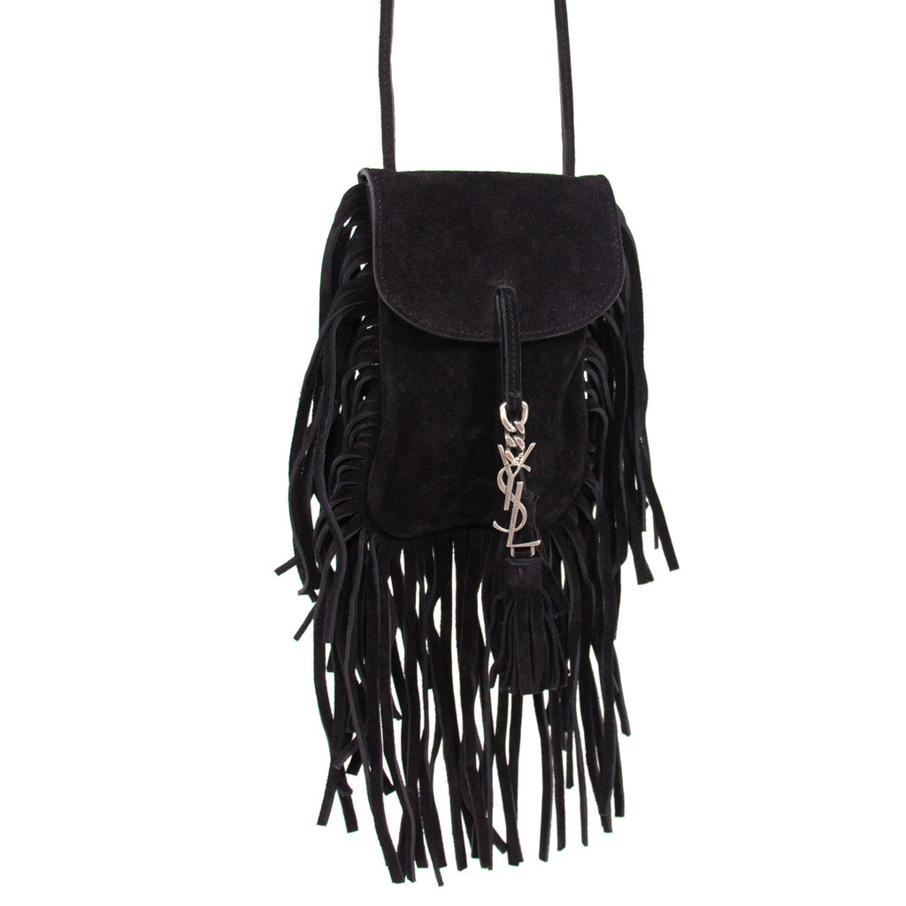 Saint Laurent Suede Fringe Pouch Bags Yves Saint Laurent - Shop authentic new pre-owned designer brands online at Re-Vogue