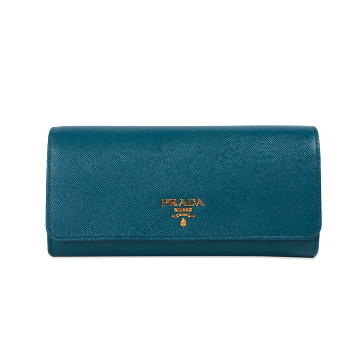 Prada Saffiano Continental Flap Wallet Accessories Prada - Shop authentic new pre-owned designer brands online at Re-Vogue