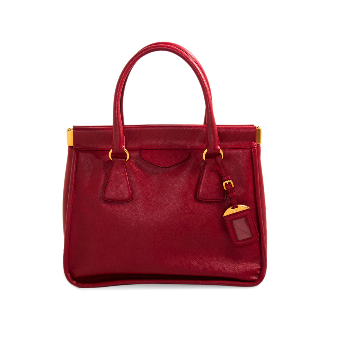 Prada Saffiano Lux Double Handle Tote Bag Bags Prada - Shop authentic new pre-owned designer brands online at Re-Vogue